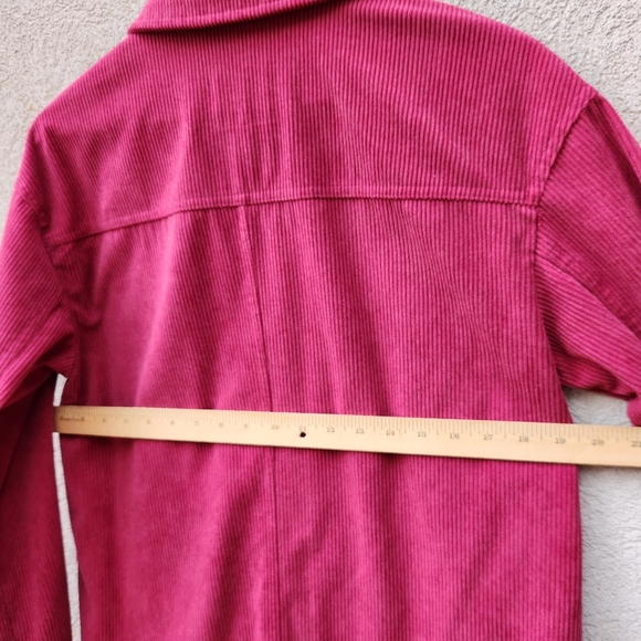 AVEC LES FILLES Women's Shacket Medium Red Corduroy Lagenlook Tunic Top - Picture 11 of 11